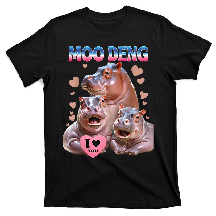 Moo Deng I Love You Hippo T-Shirt