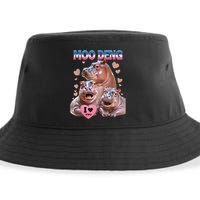 Moo Deng I Love You Hippo Sustainable Bucket Hat