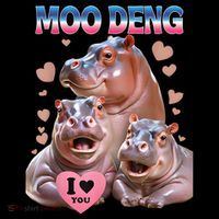 Moo Deng I Love You Hippo Sustainable Bucket Hat