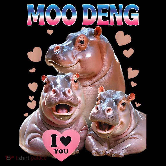 Moo Deng I Love You Hippo Sustainable Bucket Hat