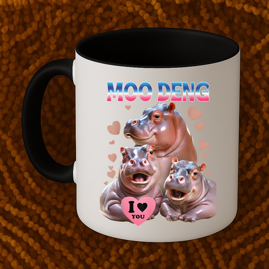 Moo Deng I Love You Hippo Mug