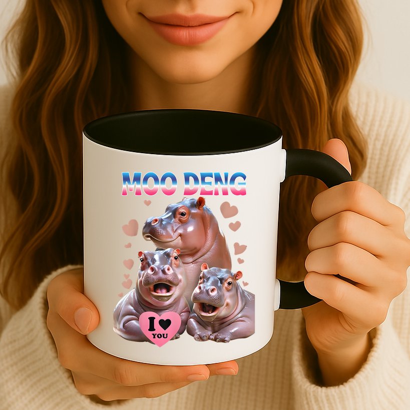 Moo Deng I Love You Hippo Mug