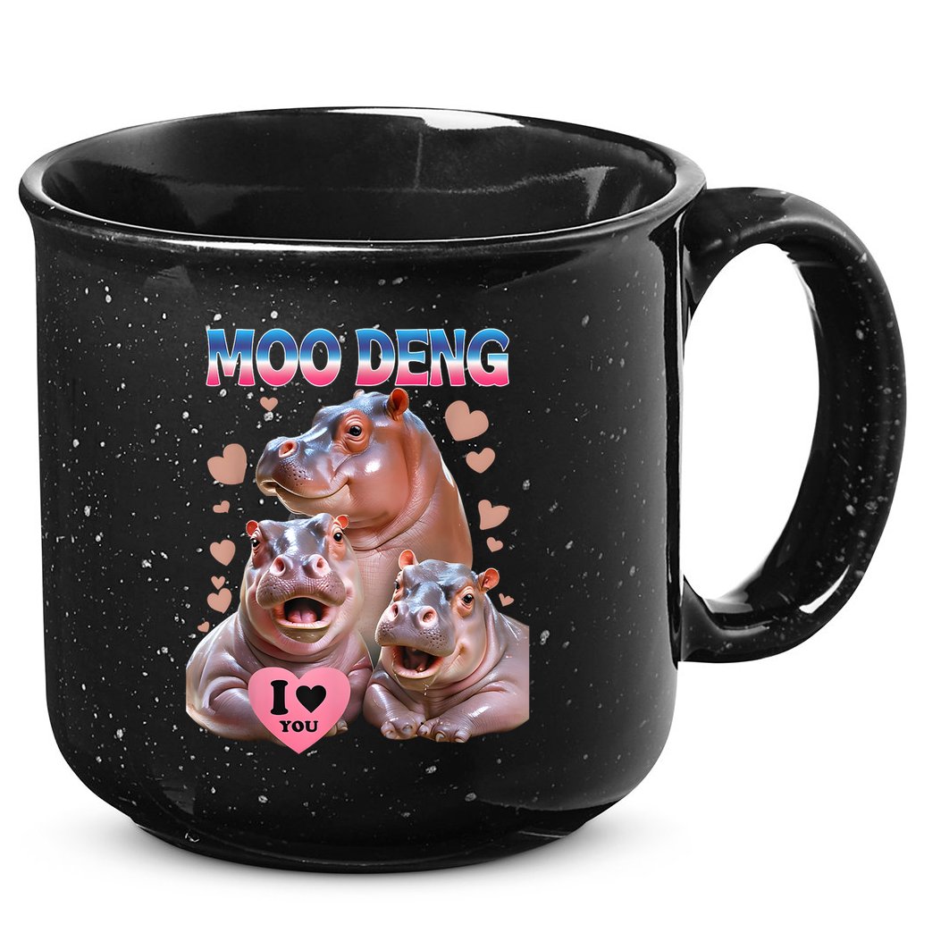Moo Deng I Love You Hippo 15oz Campfire Ceramic Mug