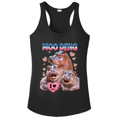Moo Deng I Love You Hippo Ladies PosiCharge Competitor Racerback Tank