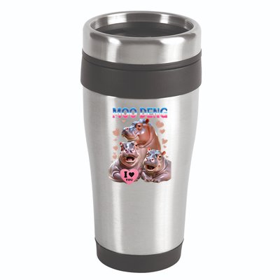 Moo Deng I Love You Hippo 16oz Travel Tumbler
