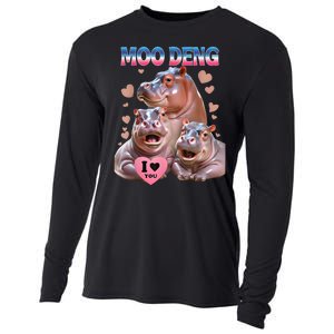 Moo Deng I Love You Hippo Cooling Performance Long Sleeve Crew