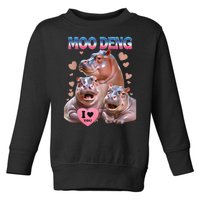 Moo Deng I Love You Hippo Toddler Sweatshirt