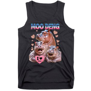 Moo Deng I Love You Hippo Tank Top