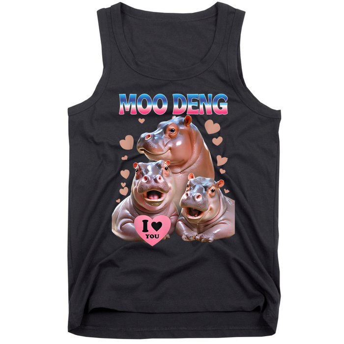 Moo Deng I Love You Hippo Tank Top