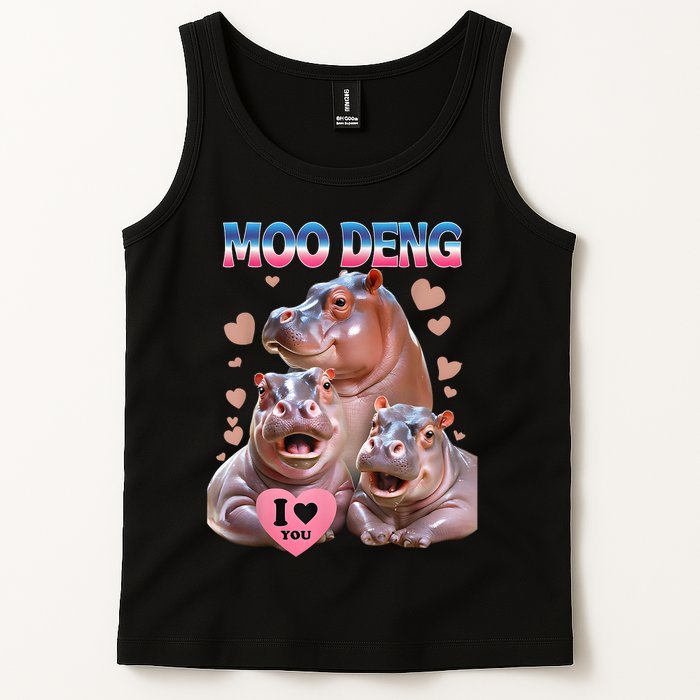 Moo Deng I Love You Hippo Tank Top