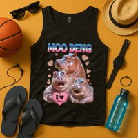 Moo Deng I Love You Hippo Tank Top