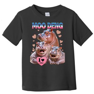 Moo Deng I Love You Hippo Toddler T-Shirt