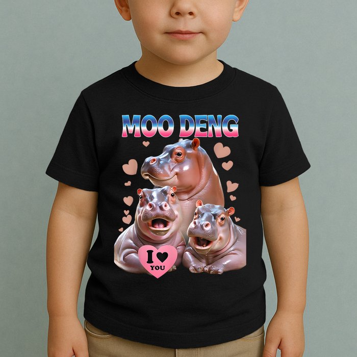 Moo Deng I Love You Hippo Toddler T-Shirt