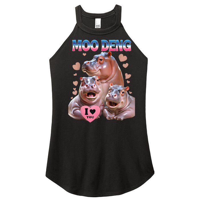 Moo Deng I Love You Hippo Women’s Perfect Tri Rocker Tank