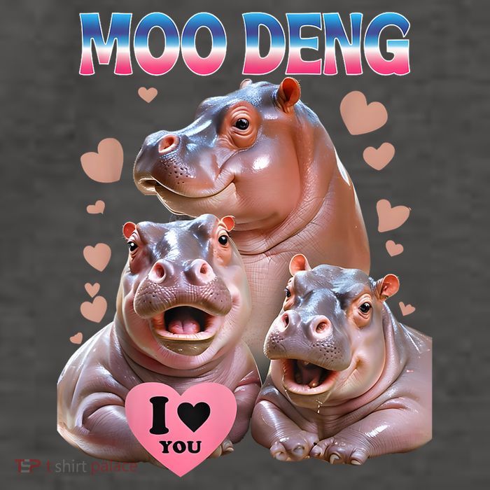 Moo Deng I Love You Hippo Vector Backpack