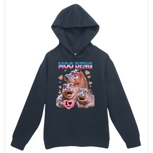 Moo Deng I Love You Hippo Urban Pullover Hoodie