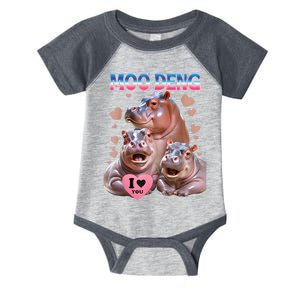 Moo Deng I Love You Hippo Infant Baby Jersey Bodysuit