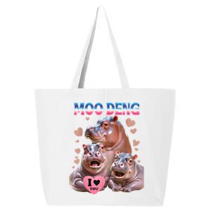 Moo Deng I Love You Hippo 25L Jumbo Tote