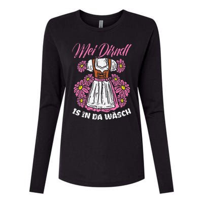 Mei Dirndl In Da Wasch Oktoberfest Funny German Womens Cotton Relaxed Long Sleeve T-Shirt