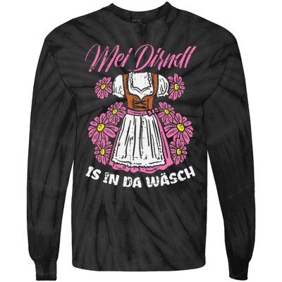 Mei Dirndl In Da Wasch Oktoberfest Funny German Tie-Dye Long Sleeve Shirt