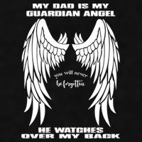 My Dad Is My Guardian Angel - Text on Back Ladies PosiCharge Tri-Blend Wicking Tank