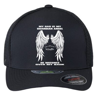 My Dad Is My Guardian Angel - Text on Back Flexfit Unipanel Trucker Cap