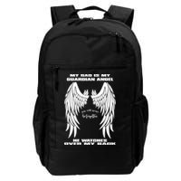 My Dad Is My Guardian Angel - Text on Back Backpack