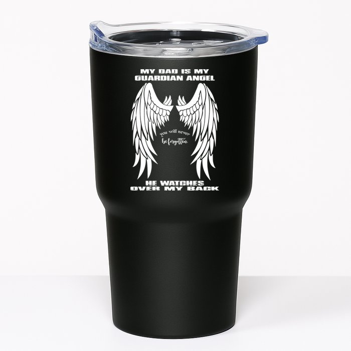 My Dad Is My Guardian Angel - Text on Back Tumbler