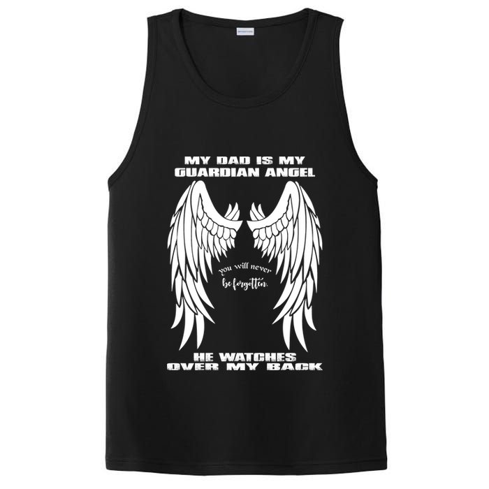 My Dad Is My Guardian Angel - Text on Back PosiCharge Competitor Tank