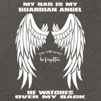 My Dad Is My Guardian Angel - Text on Back Cotton Canvas Backpack