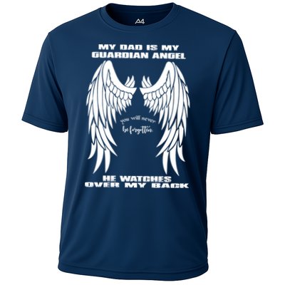 My Dad Is My Guardian Angel - Text on Back Performance Shirt