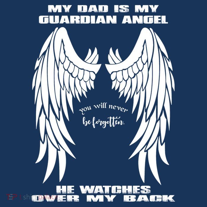 My Dad Is My Guardian Angel - Text on Back Flatbill Hat