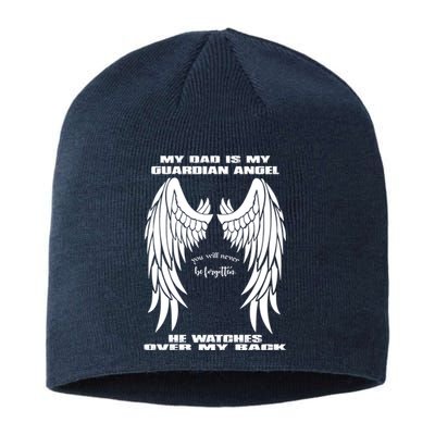 My Dad Is My Guardian Angel - Text on Back Sustainable Beanie