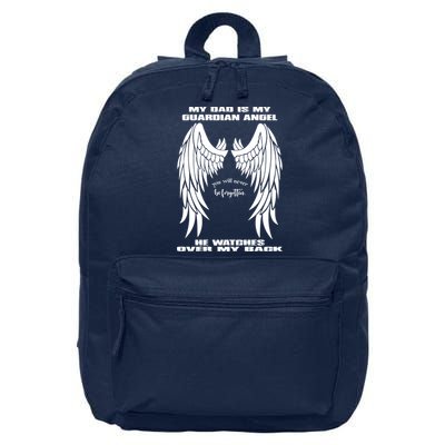 My Dad Is My Guardian Angel - Text on Back 16 in Basic Backpack
