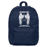 My Dad Is My Guardian Angel - Text on Back 16 in Basic Backpack