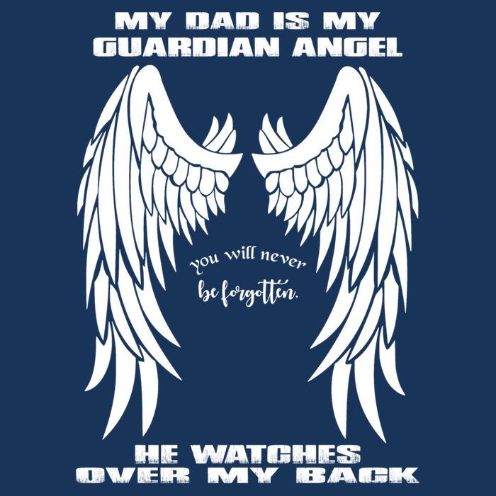 My Dad Is My Guardian Angel - Text on Back 16 in Basic Backpack