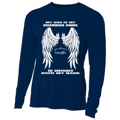My Dad Is My Guardian Angel - Text on Back Cooling Performance Long Sleeve Crew