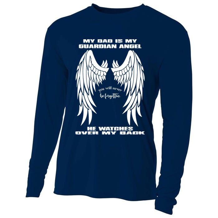 My Dad Is My Guardian Angel - Text on Back Cooling Performance Long Sleeve Crew