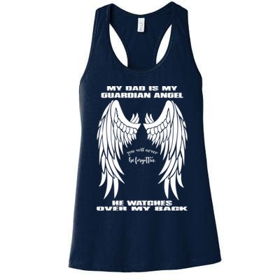 My Dad Is My Guardian Angel - Text on Back Womens Tank Top