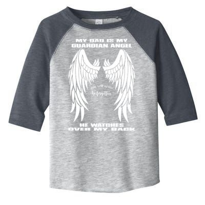 My Dad Is My Guardian Angel - Text on Back Toddler Fine Jersey T-Shirt