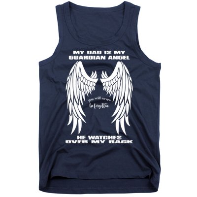 My Dad Is My Guardian Angel - Text on Back Tank Top