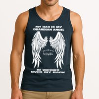 My Dad Is My Guardian Angel - Text on Back Tank Top