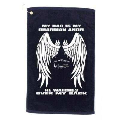 My Dad Is My Guardian Angel - Text on Back Golf Towel