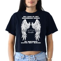 My Dad Is My Guardian Angel - Text on Back Crop Top