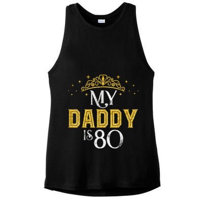 My Daddy Is 80 Years Old 1945 80th Birthday For Dad Ladies PosiCharge Tri-Blend Wicking Tank
