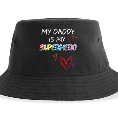 My Daddy is my Superhero, Hero, Fathers Day Tee Sustainable Bucket Hat