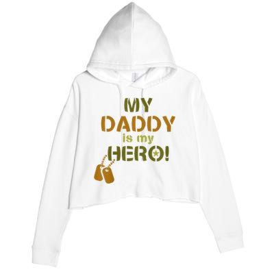 My Daddy Is My Hero Crop Fleece Hoodie