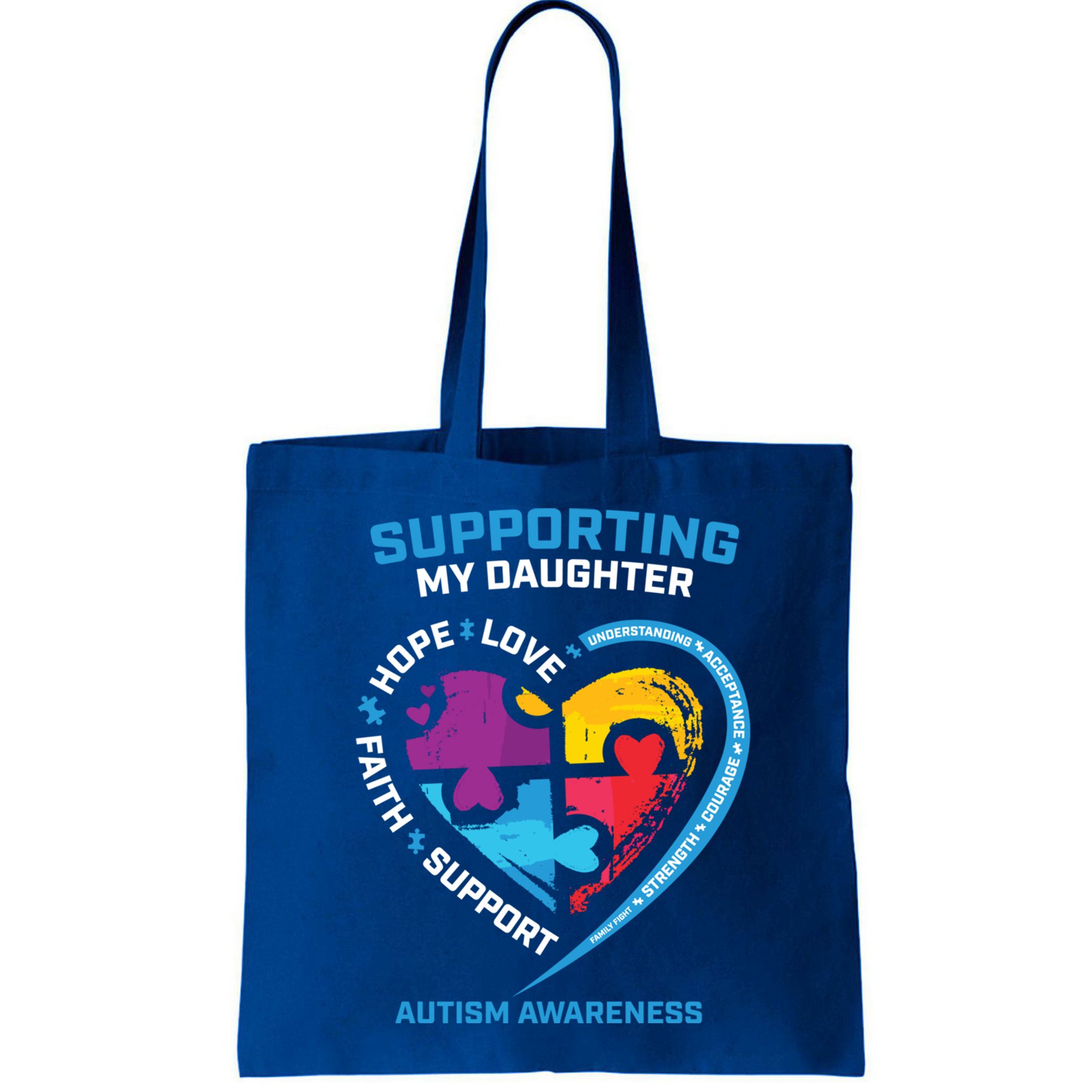 Mom Dad I Wear Blue Daughter Autism Awareness Puzzle Piece Great Gift Bag