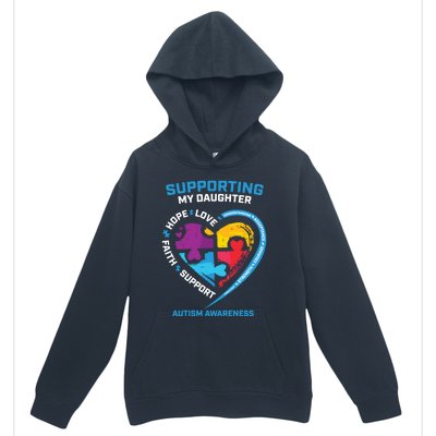 Mom Dad I Wear Blue Daughter Autism Awareness Puzzle Piece Great Gift Urban Pullover Hoodie