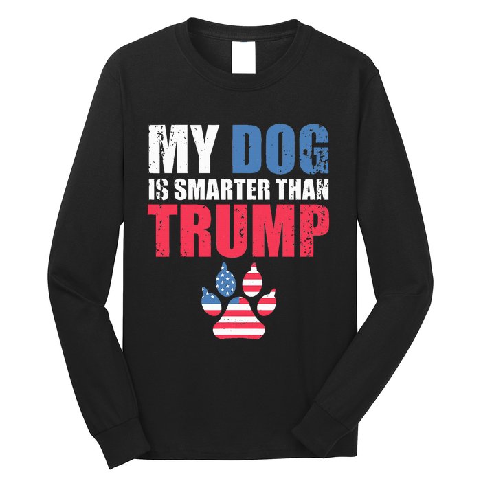 My Dog Is Smarter Than Your President Trump Funny Anti Trump Long Sleeve Shirt